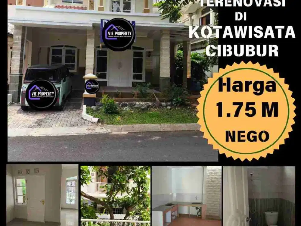 Dijual rumah baru renov siap huni rapi 2 lantai di Cluster depan Kota Wisata Cibubur