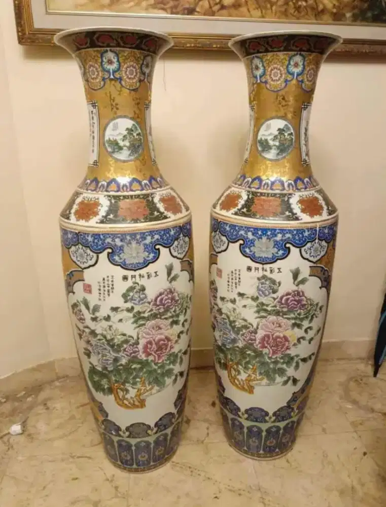 Guci asli beijing china ukuran jumbo antik pajangan keramik