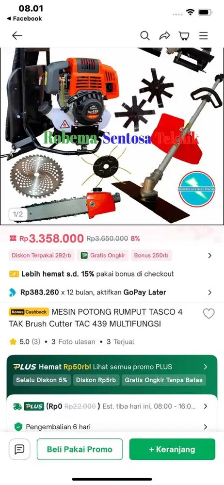 Mesin potong rumput 4 tak Tasco