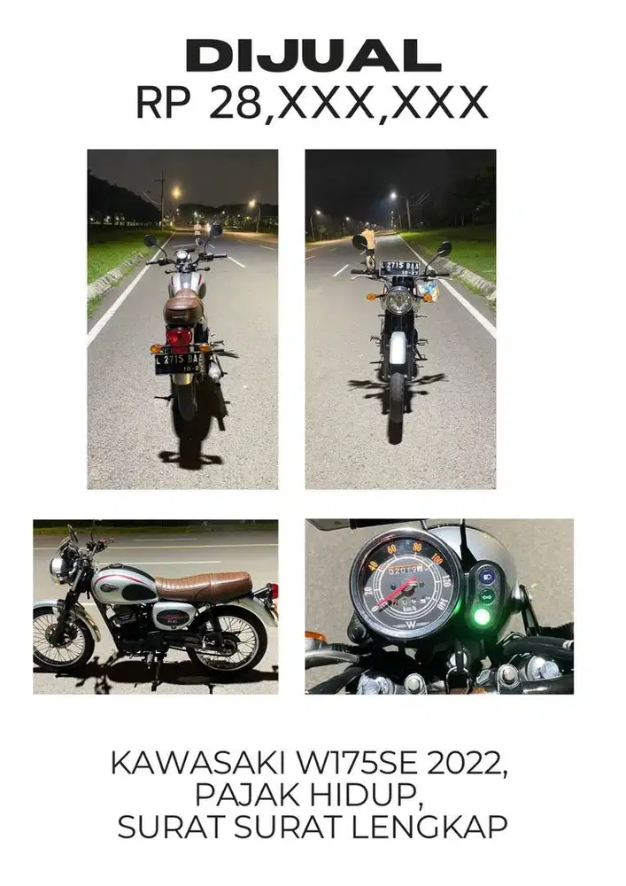 DIJUAL KAWASAKI W175 SE 2022 BEKAS