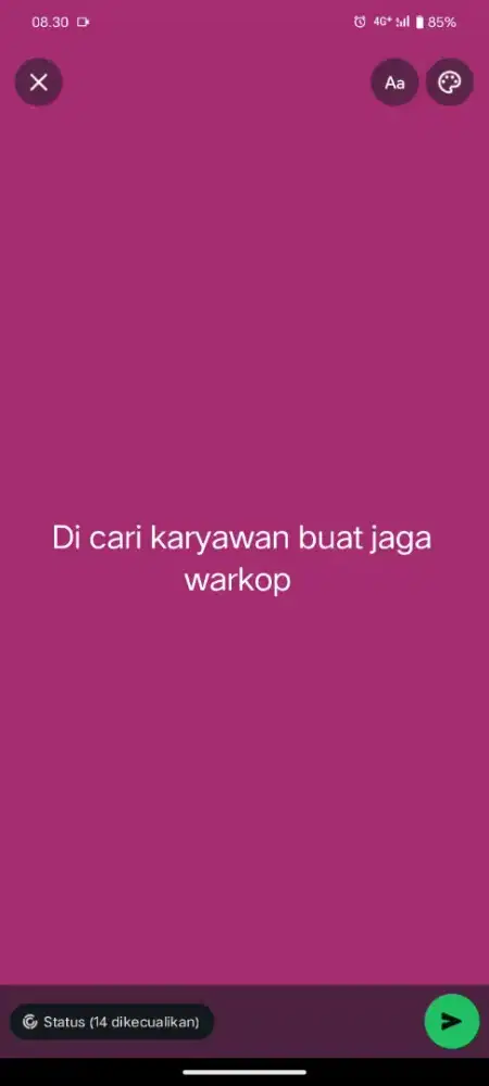 Lowongan untuk cowo yg mau jaga warkop