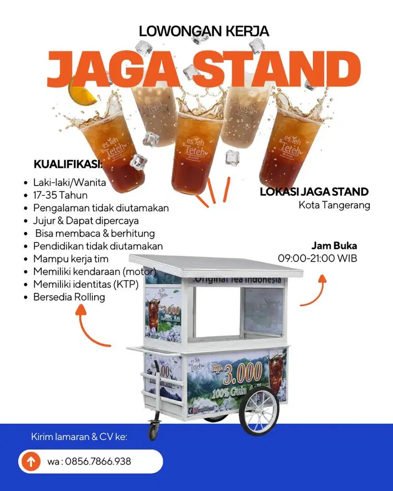 Lowongan jaga stand es teh kota tangerang
