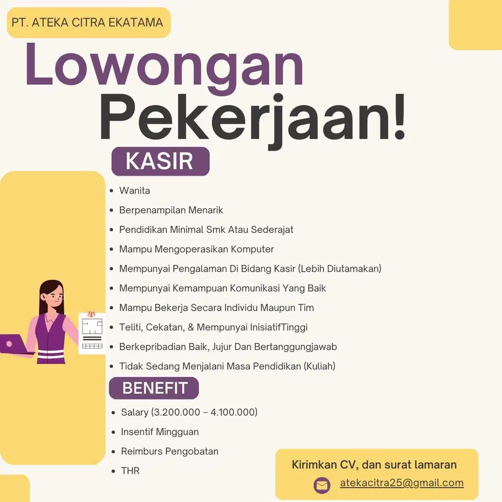 LOWONGAN KERJA KASIR TOKO SEMBAKO