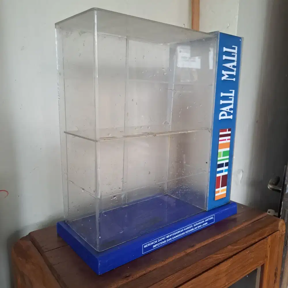 Kotak etalase rokok mika
P38cm
T42cm 
L15cm