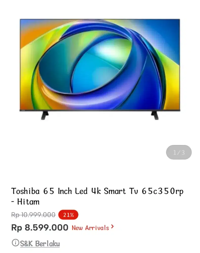 Toshiba 65 Inch Led 4K Smart Tv