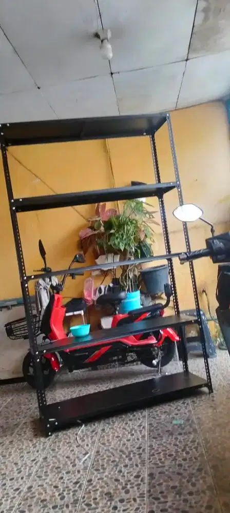 Rak besi 5 susun bahan besi kuat dan awet