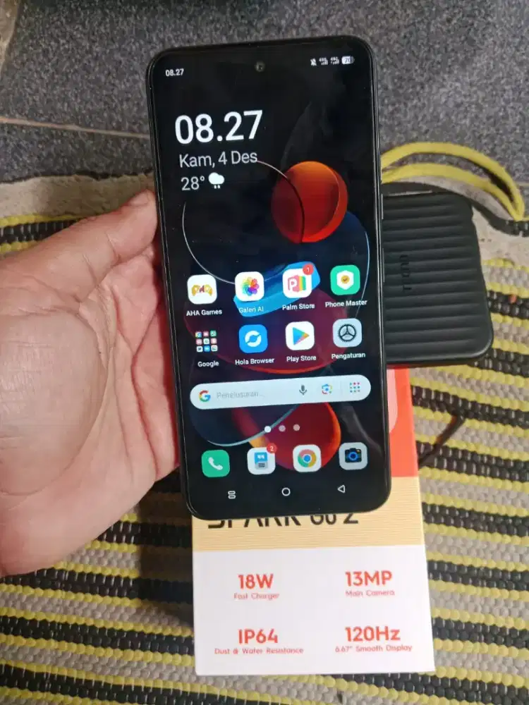 Techno spark go 2 ram 4+4/64 GB mulus fullset nominus garansi panajng