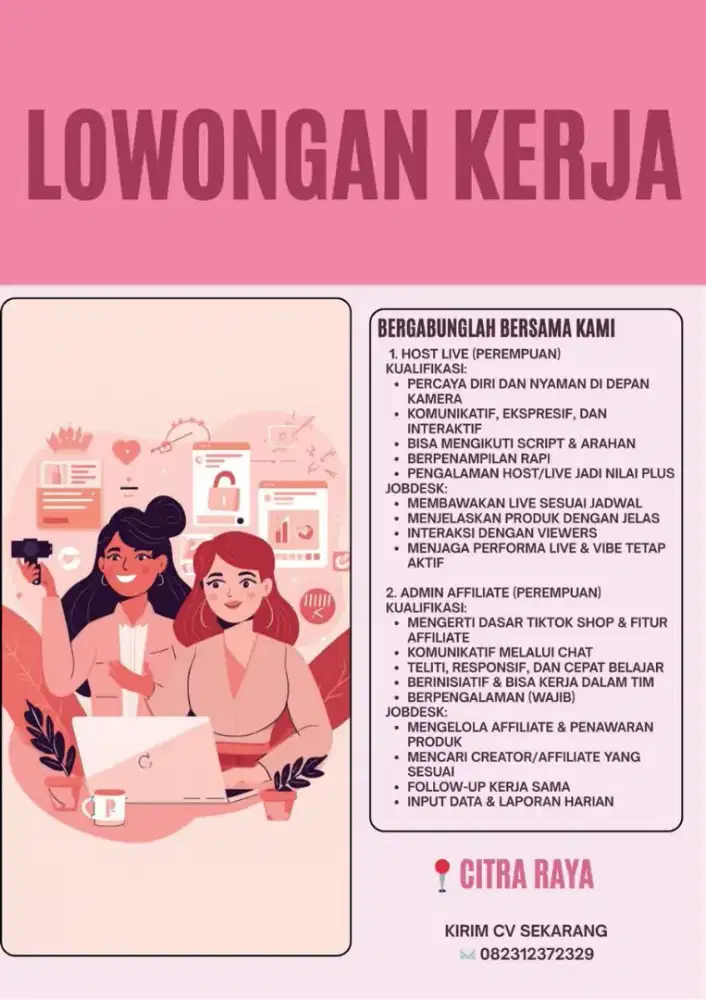 Selama iklan masih ada lowongan masih tersedia