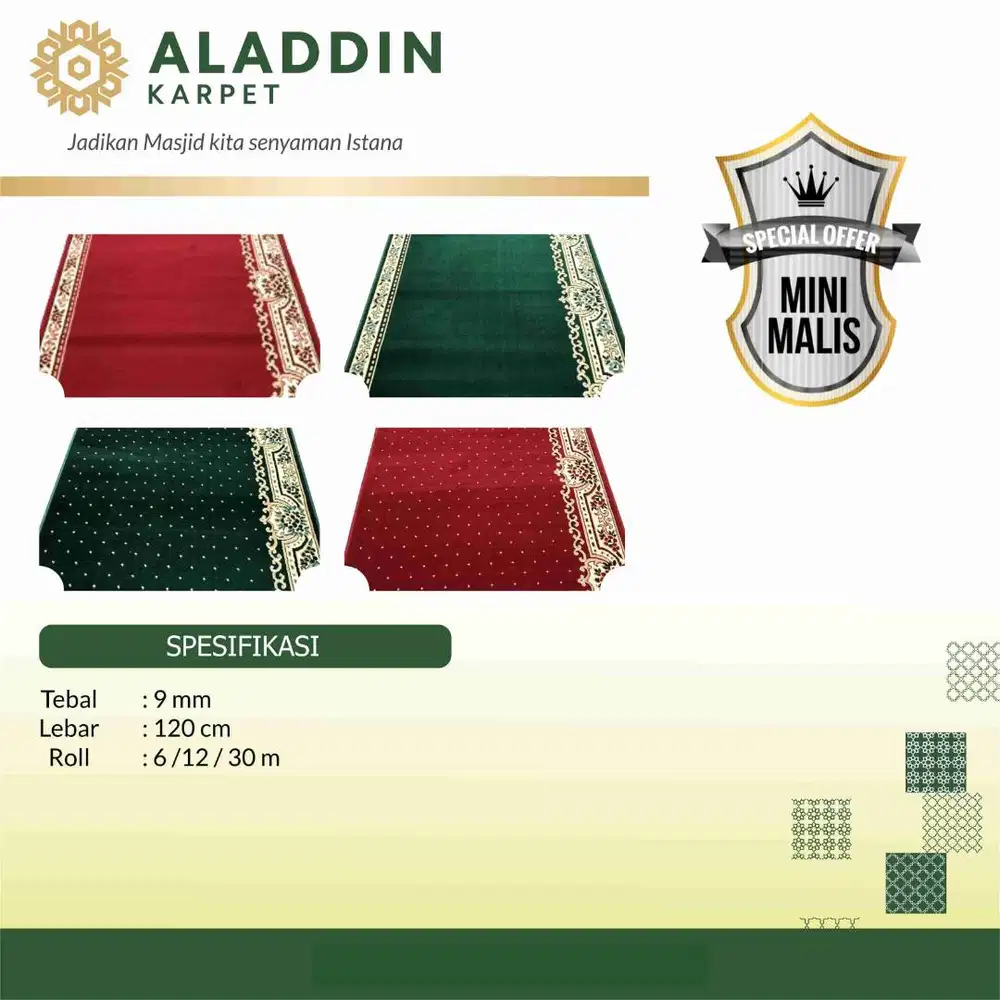 Karpet Masjid Murah Minimalis - Bisa Potong Sesuai Ukuran