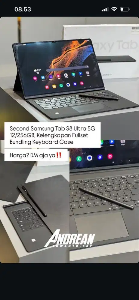 Samsung Tab S8 ultra 5G 12/256 with keyboard