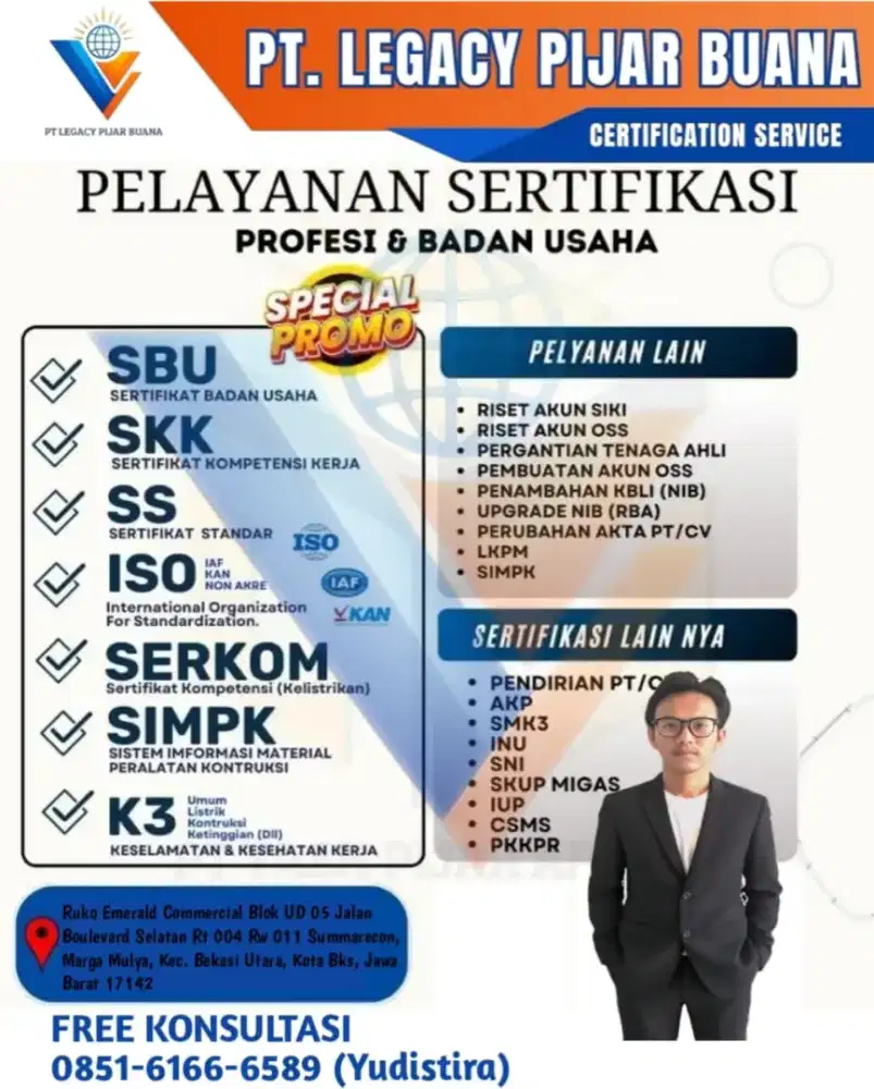 LAYANAN JASA SERTIFIKASI SBU, SKK, ISO DLL