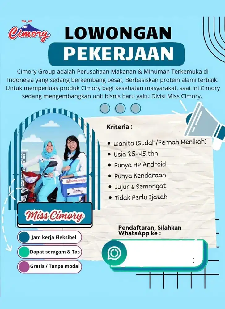 lowongan miss cimory indonesia