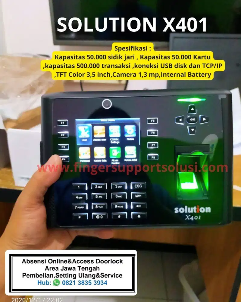 Mesin Absensi Sidik Jari Kapasitas 50.000 fingerprint ADMS