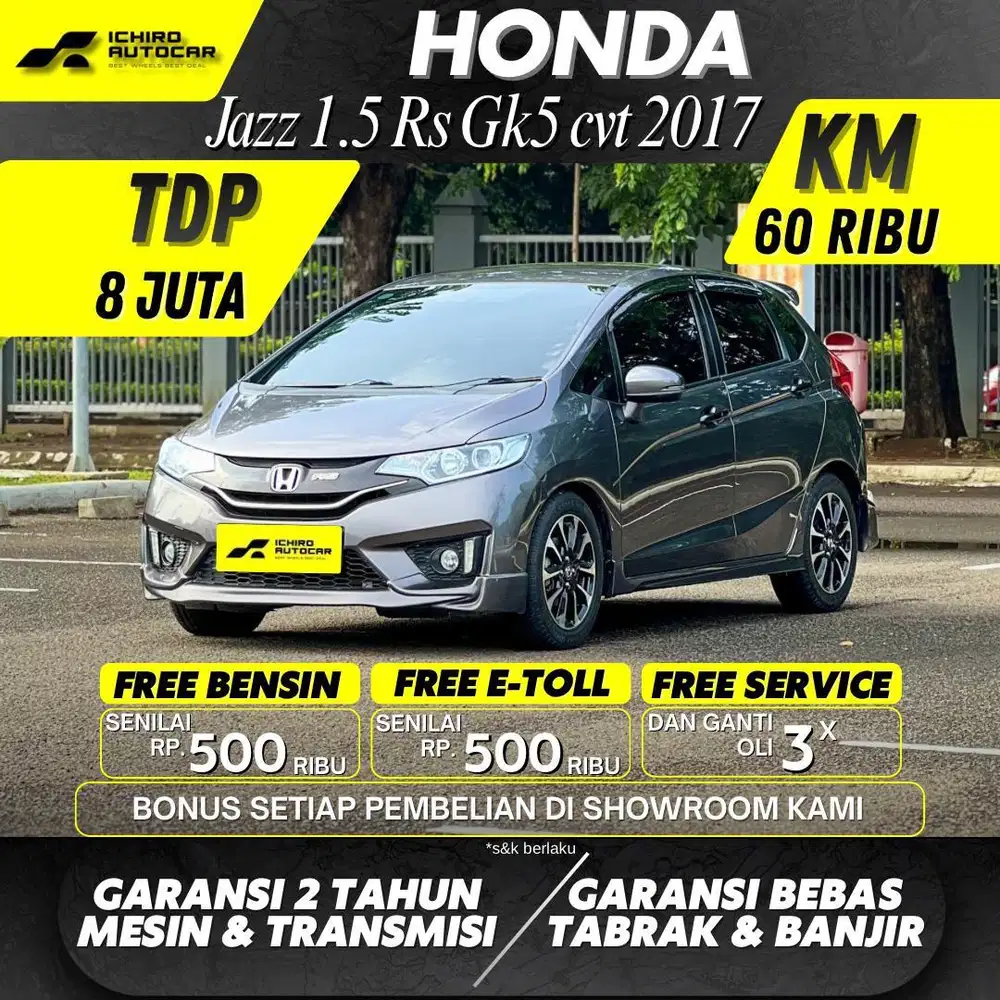 HONDA JAZZ RS 2017 KM 67RB PAJAK 07.26 MULUS NO MINUS