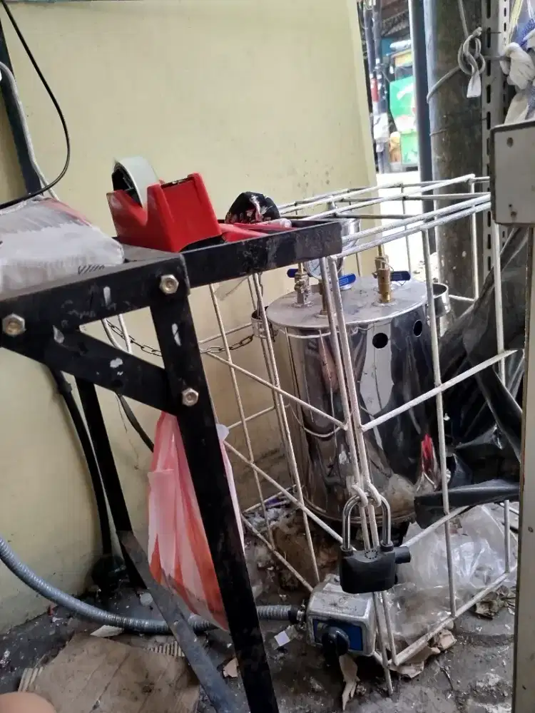 Jual mesin boiler 10ltr, setrika uap, kompor Mata seribu, regulator