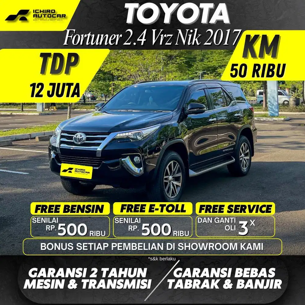 TOYOTA FORTUNER VRZ 2.4 DIESEL KM 50RB PAJAK 08.26