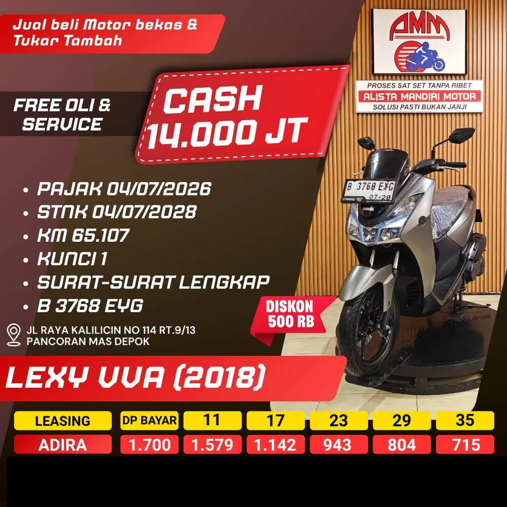 LEXY VVA 2018  PAJAK HIDUP CC 0% KREDIVO TOKPED SPAYLATER INDODANA