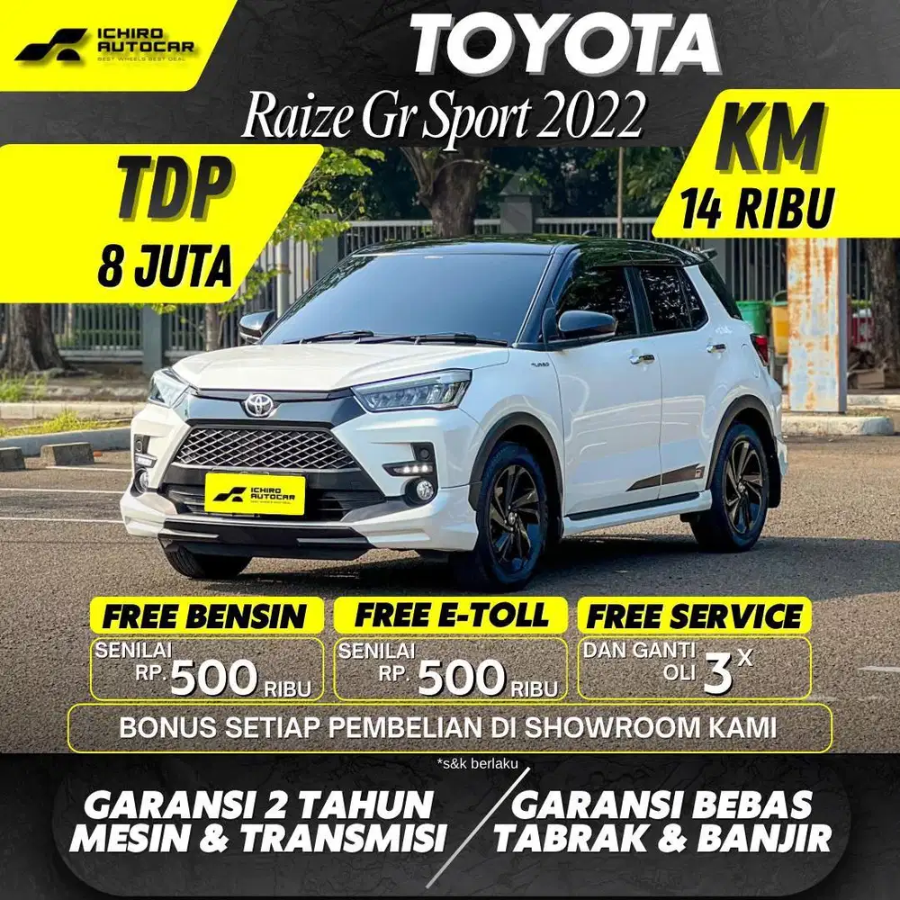 TOYOTA RAIZE GR 2022 KM 22RB PAJAK 02.26 PLAT B GANJIL