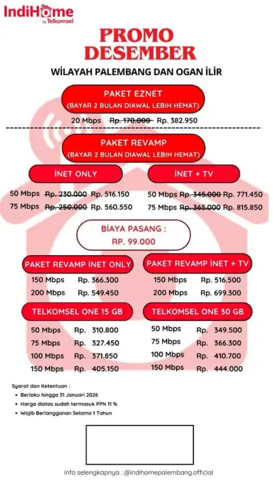 Promo wifi indihome palembang