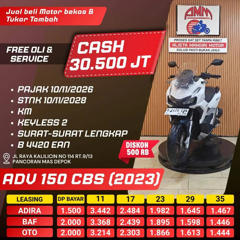 ADV 160 CBS 2023 PAJAK HIDUP CC 0% KREDIVO TOKPED SPAYLATER INDODANA