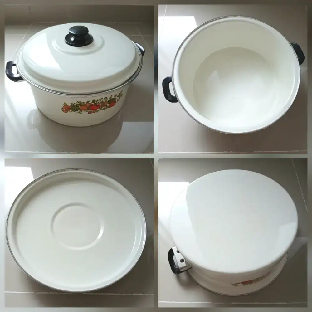 Panci jumbo enamel anti karat Kedaung 10L, bekas