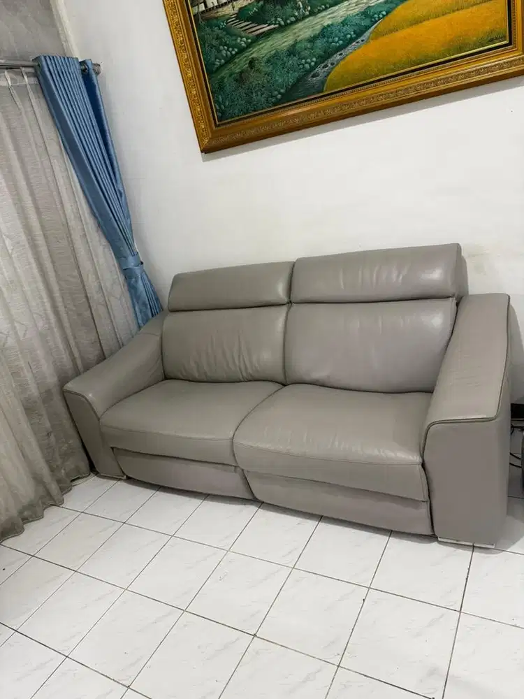 SOFA RECLINER MOTORIZED ELECTRIC FULL ITALIAN LEATHER ( KULIT ASLI )