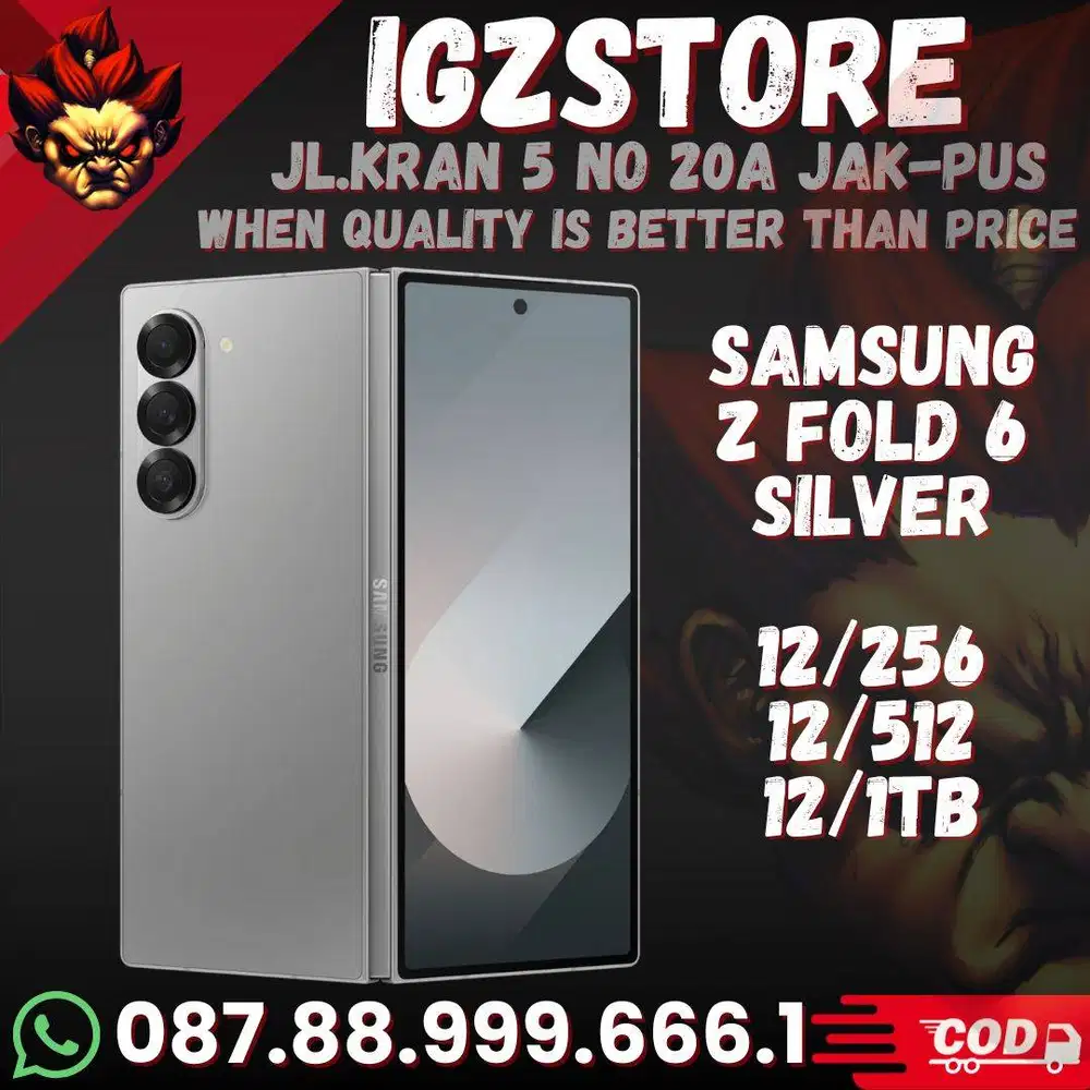Samsung Z FOLD 6 12 256/512gb/1tb Silver SEIN Fullset Super Mulus