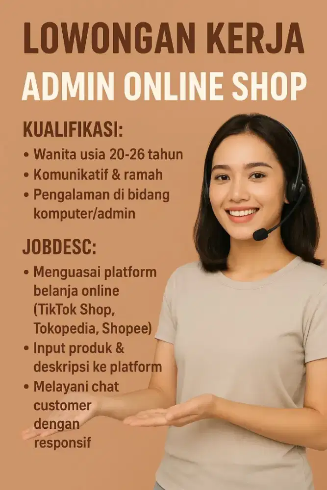 lowongan pekerjaan admin online shopp