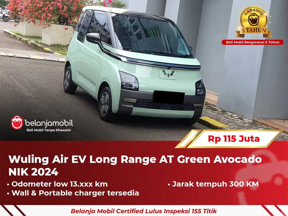 [ GARANSI 5TH ] Wuling Air EV Long Range AT Green Avocado 2024 2025