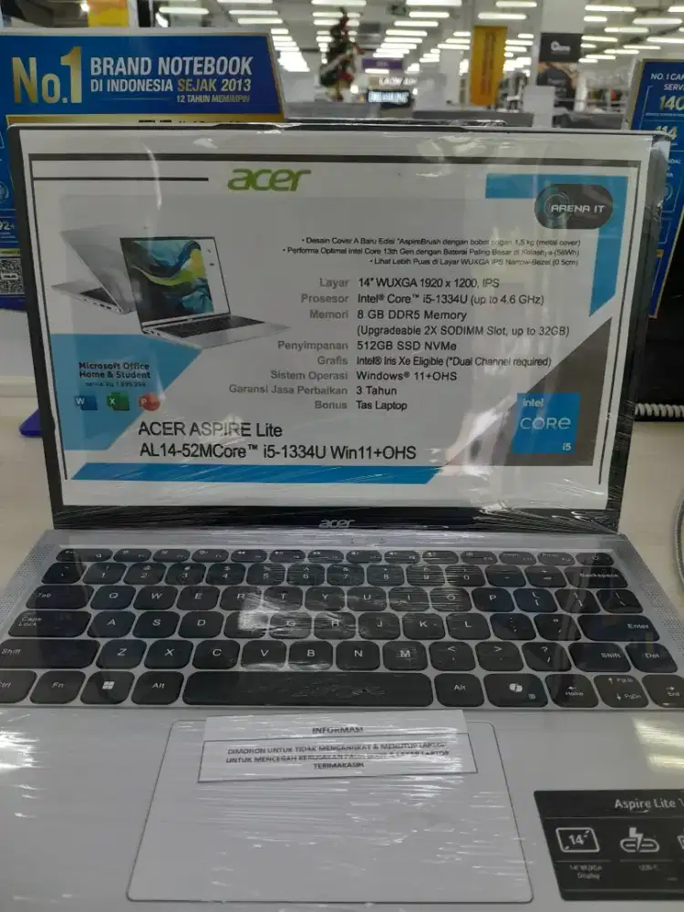 JUAL LAPTOP ACE AL14-52M-59N8 8/512 / ASUS / HP / LENOVO / ADVAN