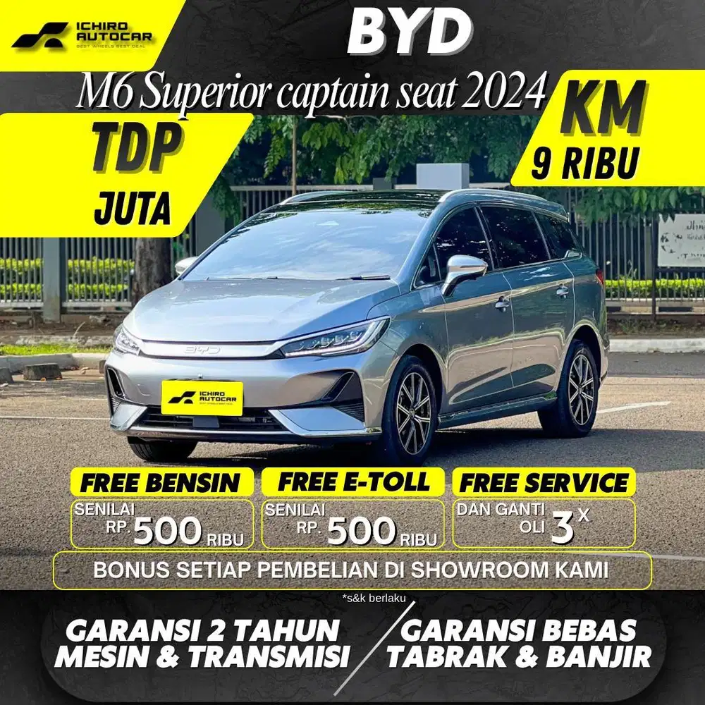 BYD M6 SUPERIOR CAPTAIN SEAT 2024 KM 8RB PAJAK 11-26 NOPOL GENAP