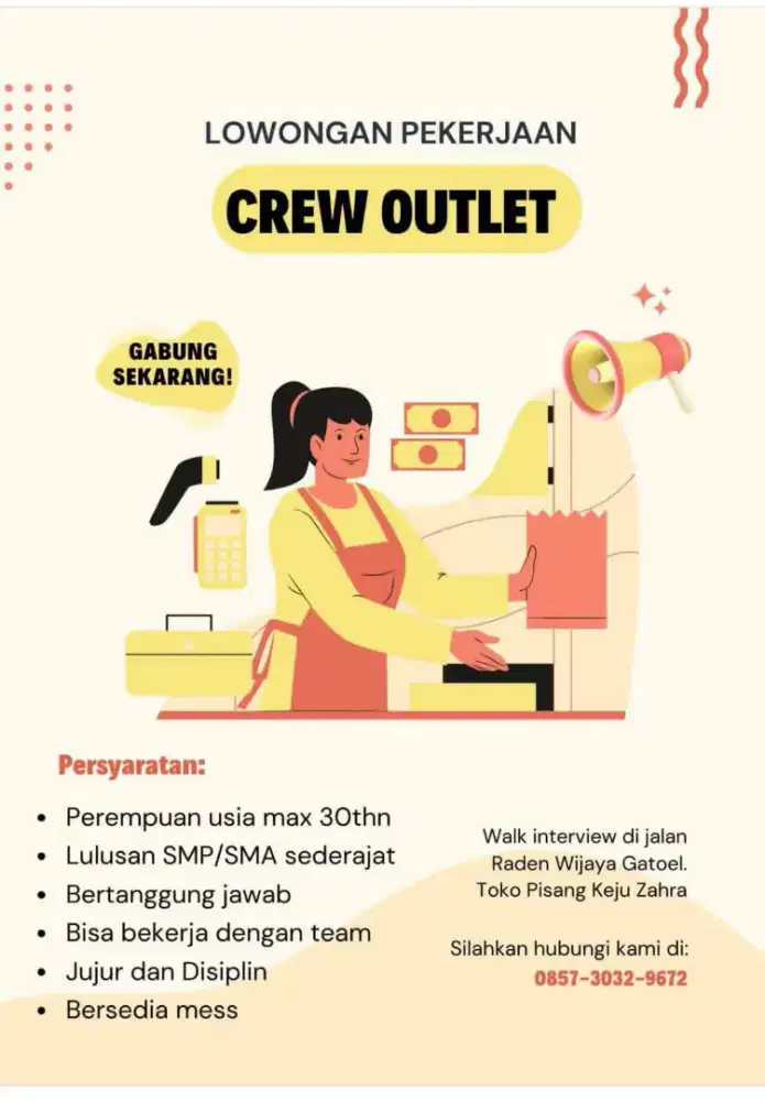 DICARI CREW PISANG KEJU