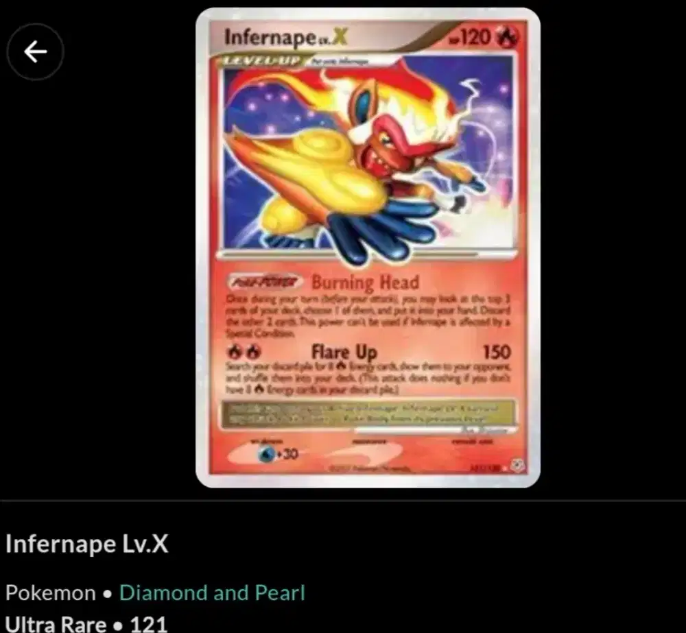Kartu pokemon infernape X