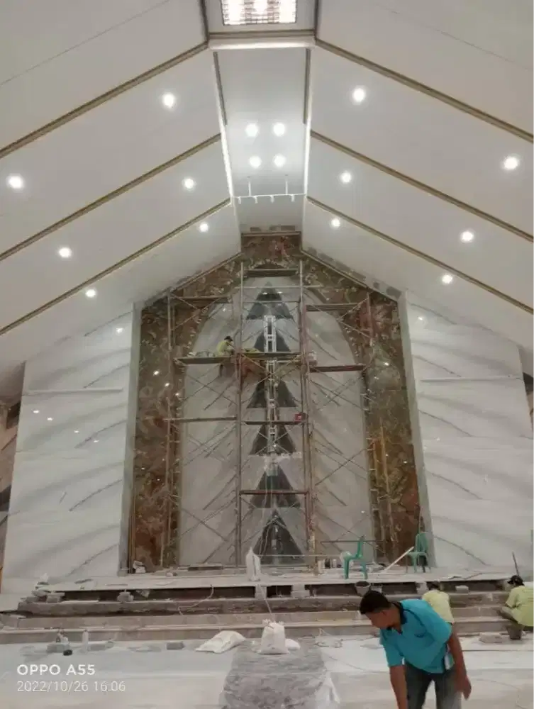 Pemasngan plafon gypsum pvc dan bajaringan