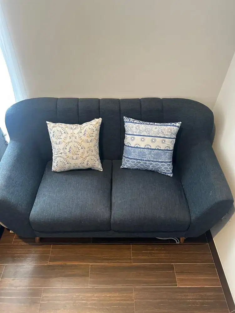 Sofa Minimalis Navy Blue 2 Seat
