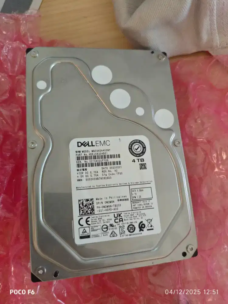 HD 4TB del emc rpm 7.2 K