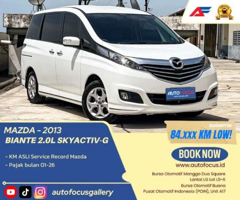 Tdp15JT Mazda Biante 2.0 Skyactive 2013 LOW KM