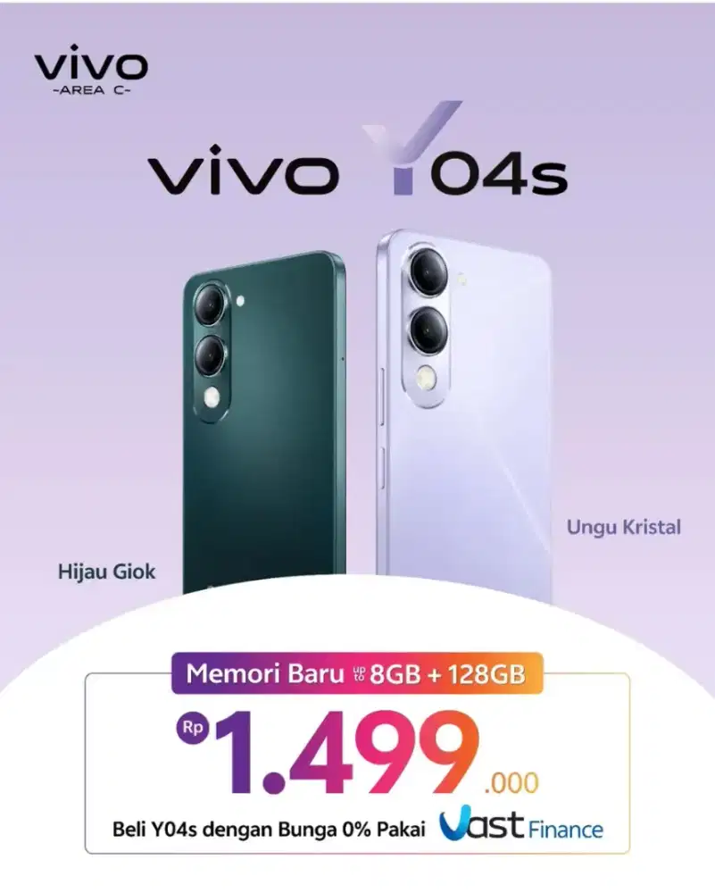 NEW VIVO Y04S 8/128GB CASH, CICILAN TANPA DP SYARAT KTP ONLY