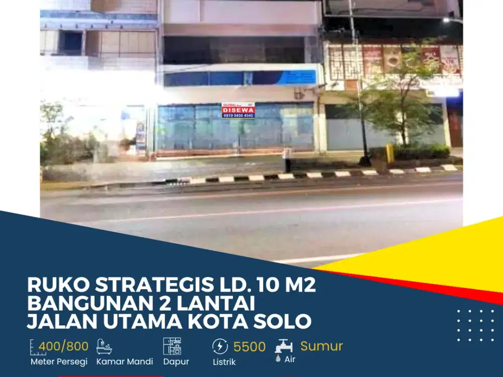 Ruko Premium 2 Lantai + Rooftop Jalan Utama Kota Solo