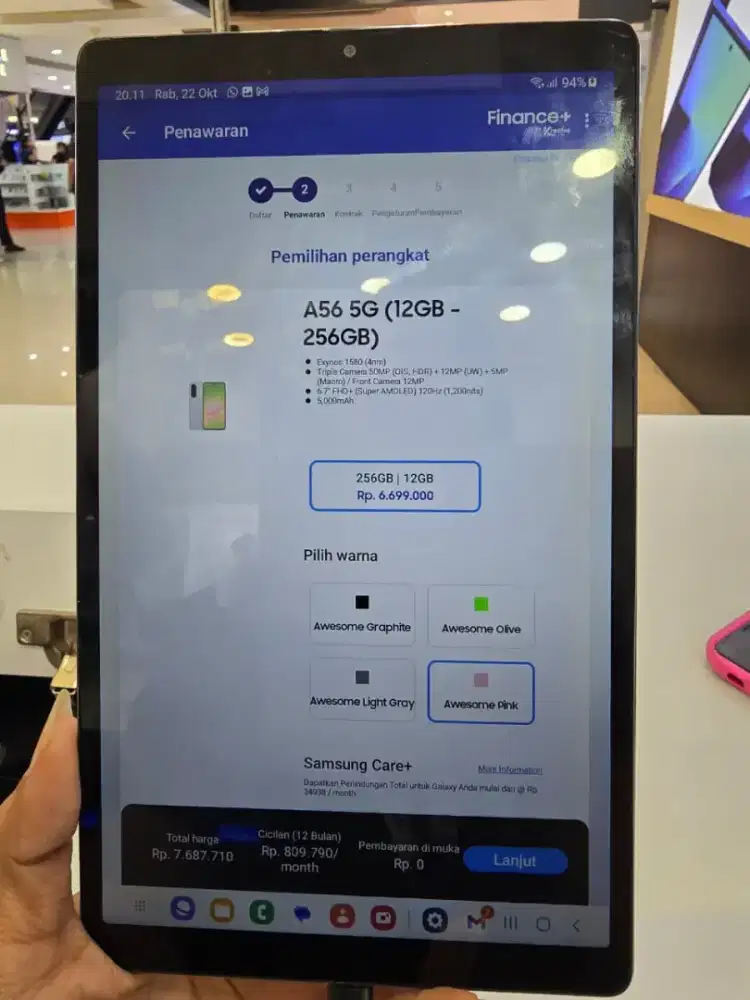 samsung A56 12/256 free adapter kredit bunga ringan