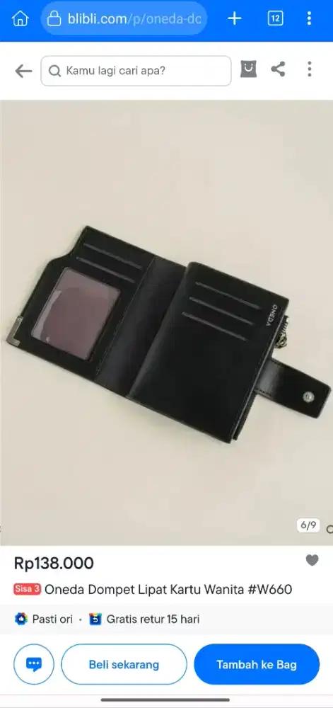 Jual Rugi Dompet Oneda Like New