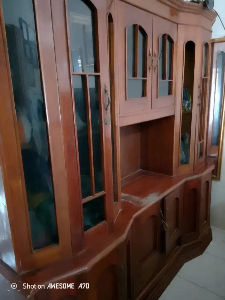 Lemari Bipet Asli Kayu Jati