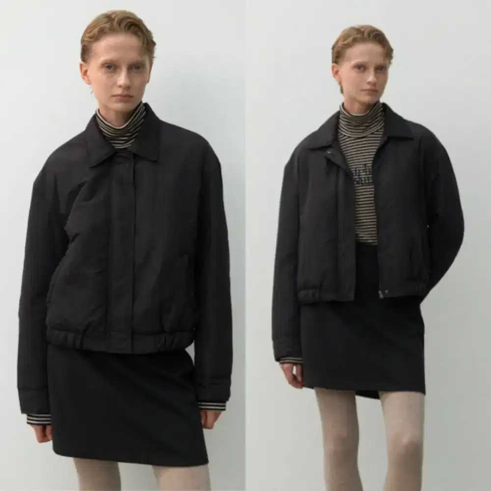 MASSIMO DUTTI JAKET BOMBER HITAM BARU ASLI ORIGINAL