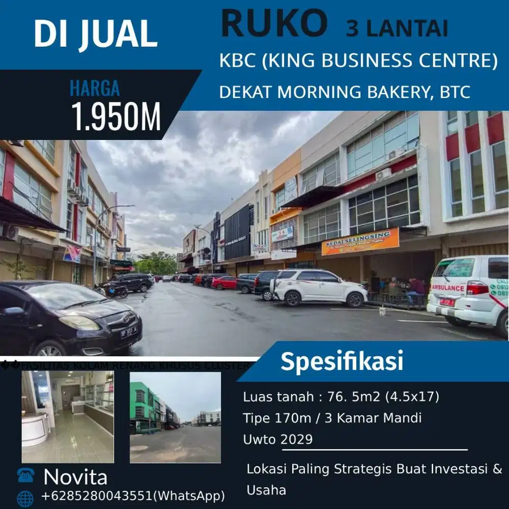 Ruko 3 lantai Siap Pakai di KBC (King Business Centre) Batam Ctr