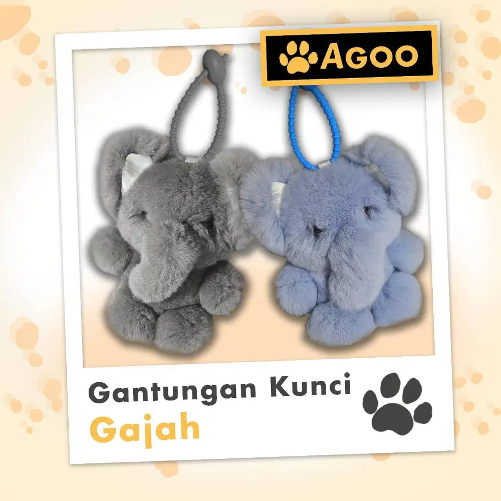 keychain bentuk gajah bag charm gantungan