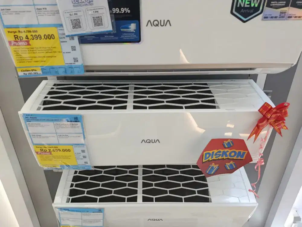 Promo AC Aqua 0.5 PK Bisa Cicilan Tanpa DP Bunga 0% Gratis 2x Cicilan