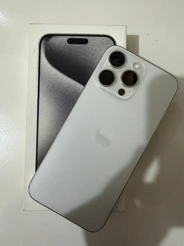 IPHONE 15 PROMAX 256GB TITANIUM WHITE  ORI IBOX FULLSET BH 86