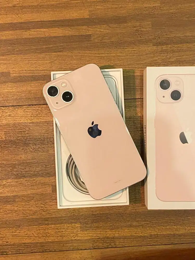 iphone 13 pink 128gb ibox, mulus, no minus, lengkap ori