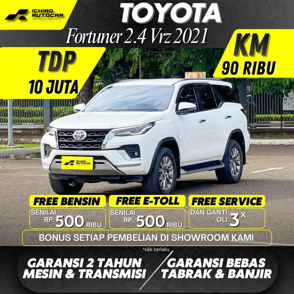 Toyota Fortuner VRZ 2021 KM 61Rb Pajak 01.26 Nopol B Genap 
‎