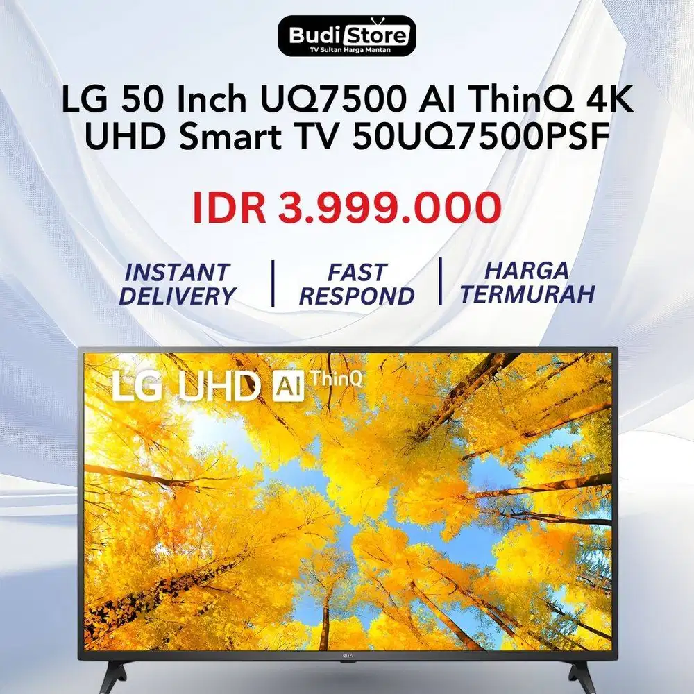 LG 50 Inch UQ7500 AI ThinQ 4K UHD Smart TV 50UQ7500PSF